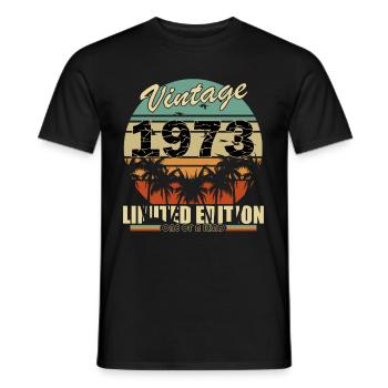 1973 Anniversary 1973 Born 1973 Born 1973 - Men's T-Shirt - black - Front - AI Model Male 178 light (178cm)