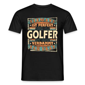 Golf Golfer Golfschläger Golfball Geschenk - Männer T-Shirt - Schwarz - Vorne - AI Model Male 178 light (178cm)