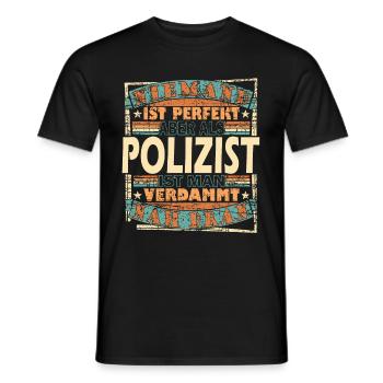 Polizei Polizist Polizisten Spruch - Männer T-Shirt - Schwarz - Vorne - AI Model Male 178 light (178cm)