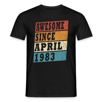 Geburtstag 1983 April 1983! geboren im April 1983 - Männer T-Shirt - Schwarz - Vorne - AI Model Male 178 light (178cm)