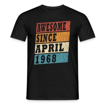 1968 Avril 1968 Jubilé Avril 1968 Avril - T-shirt homme - noir - Devant - AI Model Male 178 light (178cm)