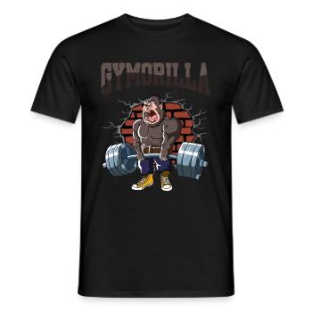 Pompes d’entraînement physique Gorilla Deadlift Fitness - T-shirt homme - noir - Devant - AI Model Male 178 light (178cm)
