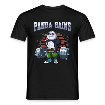 Fitness Training Pompes Panda Deadlift Fitness - T-shirt homme - noir - Devant - AI Model Male 178 light (178cm)