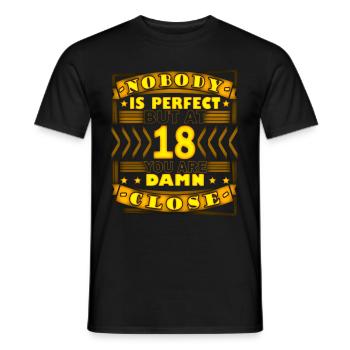 18-årsdag - T-shirt herr - svart - Fram - AI Model Male 178 light (178cm)