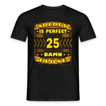 25. Geburtstag 25 - Männer T-Shirt - Schwarz - Vorne - AI Model Male 178 light (178cm)