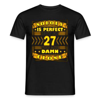 27. Geburtstag - Männer T-Shirt - Schwarz - Vorne - AI Model Male 178 light (178cm)