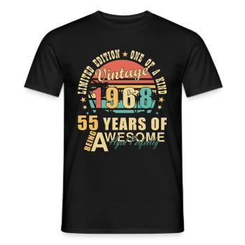 1968 55th anniversary gift - Men's T-Shirt - black - Front - AI Model Male 178 light (178cm)