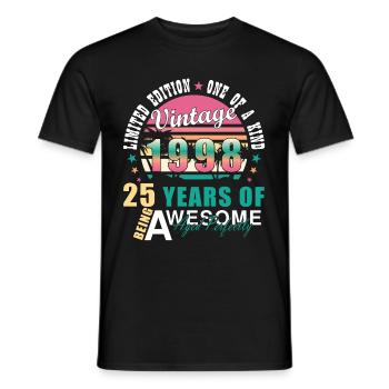 Vintage 1998 98 Birthday Retro vintage gift - Men's T-Shirt - black - Front - AI Model Male 178 light (178cm)