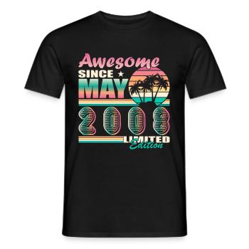 2008 Mai Édition Limitée 15e Tenue d’anniversaire - T-shirt homme - noir - Devant - AI Model Male 178 light (178cm)