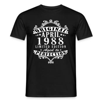 April 1988 | April 1988 Jahrestag 1988 - Männer T-Shirt - Schwarz - Vorne - AI Model Male 178 light (178cm)