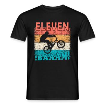 11e anniversaire motard BMX - T-shirt homme - noir - Devant - AI Model Male 178 light (178cm)