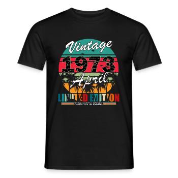 Avril 1973 Jubilé 1973 Légendes Avril - T-shirt homme - noir - Devant - AI Model Male 178 light (178cm)