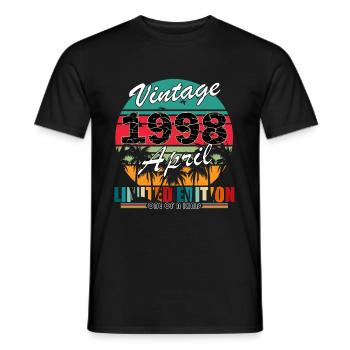 1998 April - Geburtstag 1998 Legenden April - Männer T-Shirt - Schwarz - Vorne - AI Model Male 178 light (178cm)