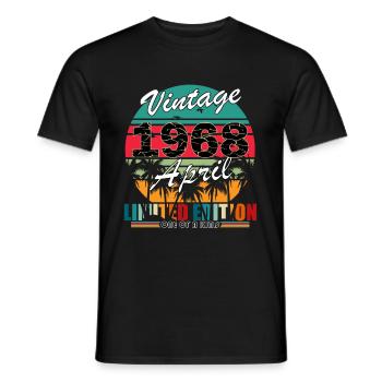 Avril 1968. Anniversaire avril 1968. Don 1968. - T-shirt homme - noir - Devant - AI Model Male 178 light (178cm)