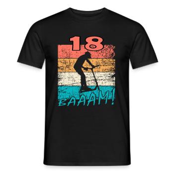 Scooter 18. Geburtstag 18 Geschenk Skatepark - Männer T-Shirt - Schwarz - Vorne - AI Model Male 178 light (178cm)