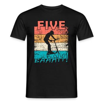 Scooter Stuntscooter 5. Geburtstag 5 - Männer T-Shirt - Schwarz - Vorne - AI Model Male 178 light (178cm)