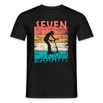 Scooter Stuntscooter 7. Geburtstag 7 - Männer T-Shirt - Schwarz - Vorne - AI Model Male 178 light (178cm)