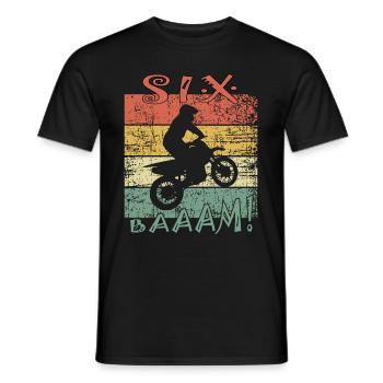 Children 6th birthday Motocross Motorcross 6 years - Men's T-Shirt - black - Front - AI Model Male 178 light (178cm)