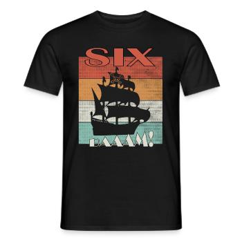 Pirate son birthday 6 years - Men's T-Shirt - black - Front - AI Model Male 178 light (178cm)