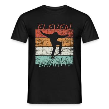 Children's birthday 11 years - Skater - Men's T-Shirt - black - Front - AI Model Male 178 light (178cm)