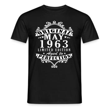 Millésime mai 1963 - T-shirt homme - noir - Devant - AI Model Male 178 light (178cm)