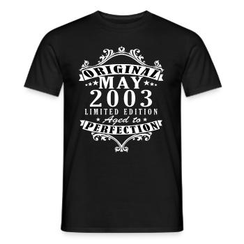 2003 year birthday Legendary since May 2003 - Men's T-Shirt - black - Front - AI Model Male 178 light (178cm)