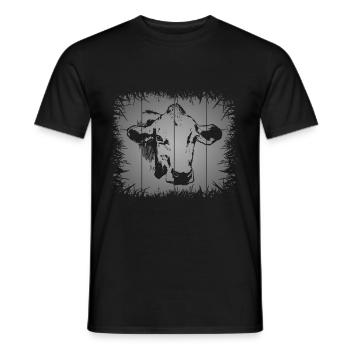 Animal cow - Men's T-Shirt - black - Front - AI Model Male 178 light (178cm)