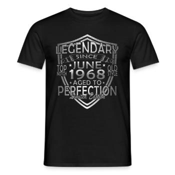 Juin 1968 Anniversaire Juin 1968 Juin - T-shirt homme - noir - Devant - AI Model Male 178 light (178cm)