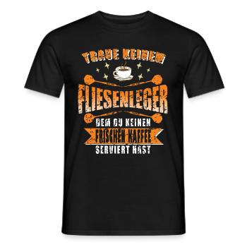 Fliesenleger Kaffee Kaffeeliebhaber Plattenleger - Männer T-Shirt - Schwarz - Vorne - AI Model Male 178 light (178cm)