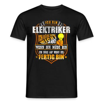 Electrician saying tired finished - Men's T-Shirt - black - Front - AI Model Male 178 light (178cm)