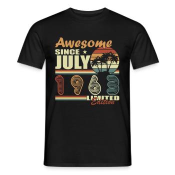 60th Birthday Vintage July 1963 Aged Perfection - Men's T-Shirt - black - Front - AI Model Male 178 light (178cm)
