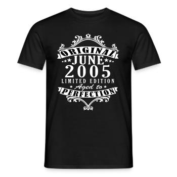 Juni 2005| Vintage Geschenk 2005 - Männer T-Shirt - Schwarz - Vorne - AI Model Male 178 light (178cm)