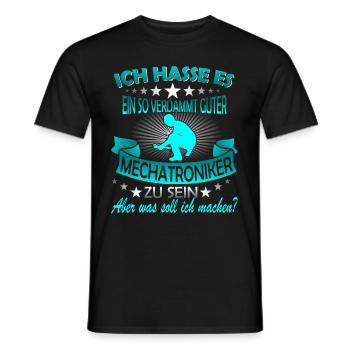 Mechatroniker / Mechatronikerin / Mechatronik - Männer T-Shirt - Schwarz - Vorne - AI Model Male 178 light (178cm)