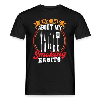 BBQ SMOKE PORK BEAF CHICKEN ID SMOKE THAT GESCHENK - Männer T-Shirt - Schwarz - Vorne - AI Model Male 178 light (178cm)