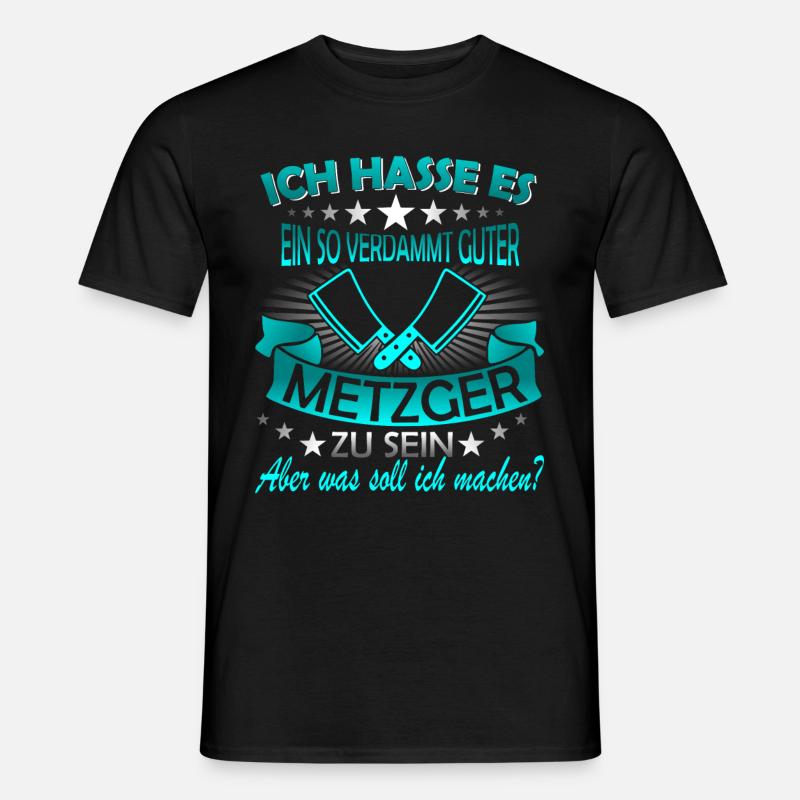 Fleischer Metzger Schlachter Schlächter - Männer T-Shirt - Schwarz
