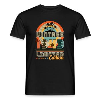 1943 Vintage Geburtstagsgeschenk 1943 - Männer T-Shirt - Schwarz - Vorne - AI Model Male 178 light (178cm)