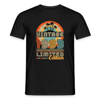 Jahrgang geboren 1993 Geburtstagsgeschenk - Männer T-Shirt - Schwarz - Vorne - AI Model Male 178 light (178cm)