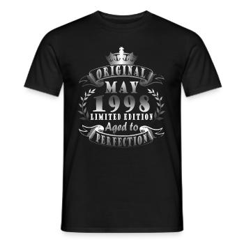 May 1998. Jubilee May 1998. Gift May 1998. - Men's T-Shirt - black - Front - AI Model Male 178 light (178cm)