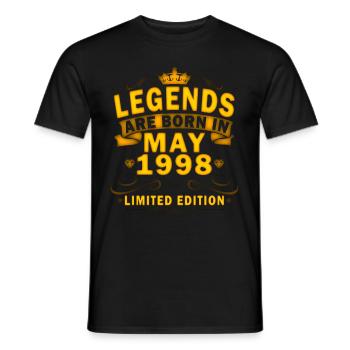 Mai 1998 Jubiläum Mai 1998 Schenkung 1998 - Männer T-Shirt - Schwarz - Vorne - AI Model Male 178 light (178cm)