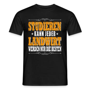 Studieren kann jeder Landwirt nur die besten - Männer T-Shirt - Schwarz - Vorne - AI Model Male 178 light (178cm)