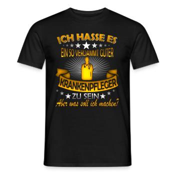 KRANKENPFLEGER - Männer T-Shirt - Schwarz - Vorne - AI Model Male 178 light (178cm)