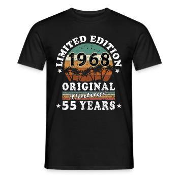 55. Geburtstag Juni Jahrgang 1968 Geschenkidee - Männer T-Shirt - Schwarz - Vorne - AI Model Male 178 light (178cm)