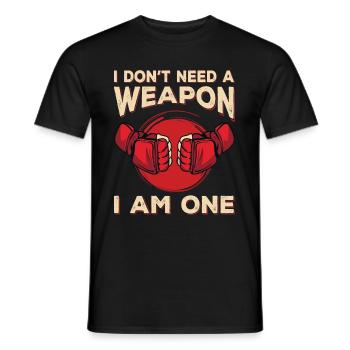 Ich Brauche Keine Waffe ich Bin Eine Kampfsport - Männer T-Shirt - Schwarz - Vorne - AI Model Male 178 light (178cm)