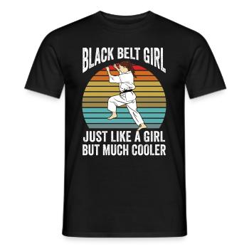 Black Belt Women Karate - Men's T-Shirt - black - Front - AI Model Male 178 light (178cm)