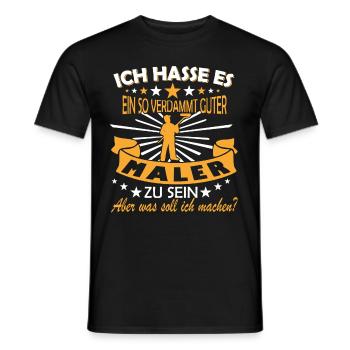 Maler und Lackierer Malerei Schreibtisch - Männer T-Shirt - Schwarz - Vorne - AI Model Male 178 light (178cm)
