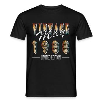 1988 Mai 1988 Jubiläum Mai 1988 Mai - Männer T-Shirt - Schwarz - Vorne - AI Model Male 178 light (178cm)