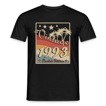 1993 - Né en 1993 - Construit en 1993 - T-shirt homme - noir - Devant - AI Model Male 178 light (178cm)