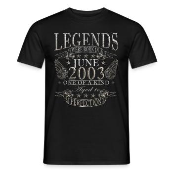 Geschenk Juni 2003 Jubiläum Juni 2003. Juni 2003 - Männer T-Shirt - Schwarz - Vorne - AI Model Male 178 light (178cm)
