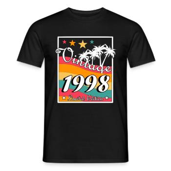 Anniversaire Année de naissance 1998 Millésime Année de naissance 1998 - T-shirt homme - noir - Devant - AI Model Male 178 light (178cm)