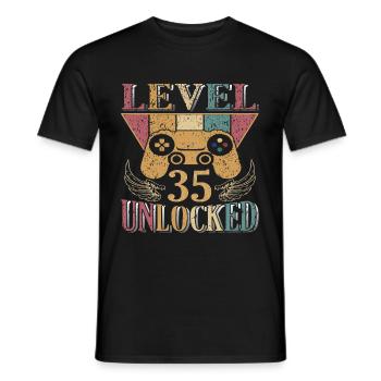 Level 35 komplettes Geburtstagsgeschenk von 1988 - Männer T-Shirt - Schwarz - Vorne - AI Model Male 178 light (178cm)